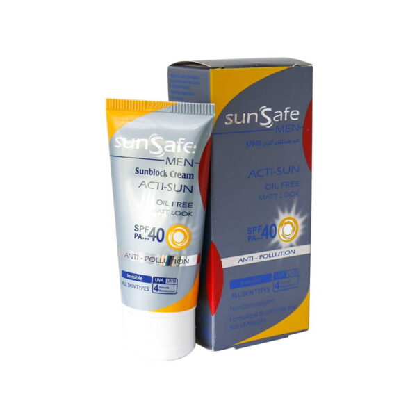 کرم ضد آفتاب فاقد چربی spf40 آقایان سان سیف